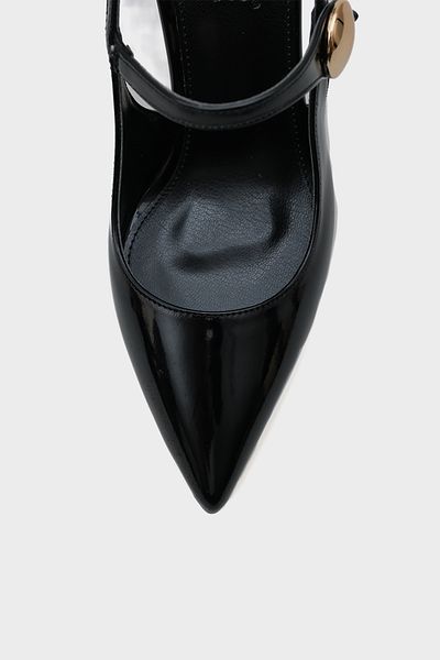 Capone Outfitters Holly din piele lacuita cu toc inalt cu catarama metalica cu banda din spate stiletto