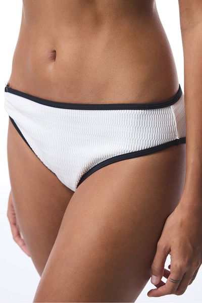 Penti Partea de jos de bikini albă cu cataramă Nicole