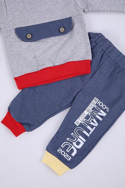 Begisa Girl Boy Baby Kids Pocket Detailed Tracksuit Set 00101