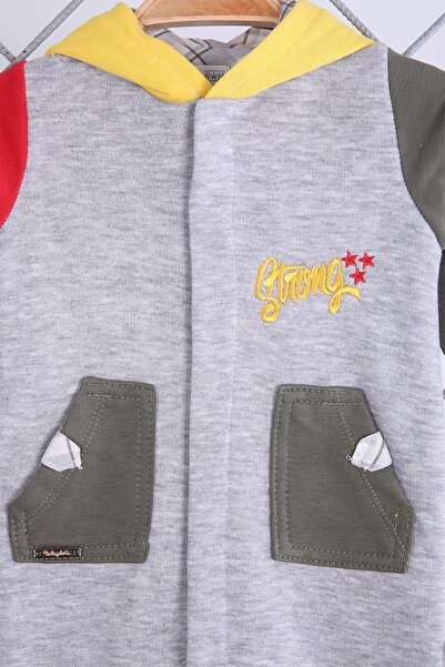 Babydola Baby Boy Thick Jumpsuit with Hood and Pockets