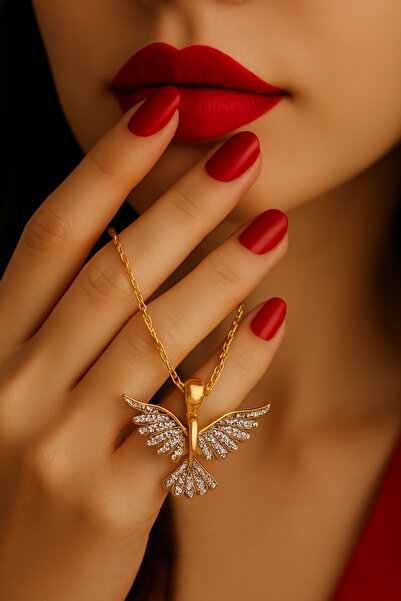 vogutima قلادة نسائية من الفولاذ - نموذج فريز بحجر الزركون • في صندوق مضيء • ...