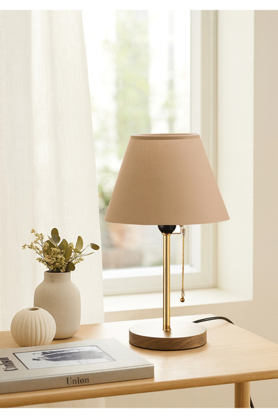 HOMİNG Homing Sera Ahşap Ayaklı Abajur-zincirden Açma Kapama- Ayd-2647