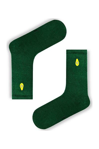 CARNAVAL SOCKS Πράσινες Αθλητικές Κάλτσες με Κέντημα Αβοκάντο