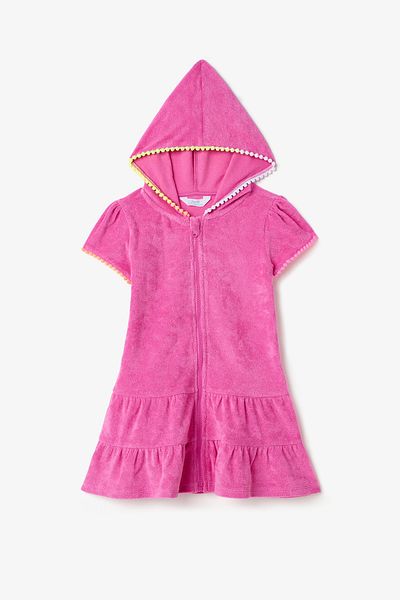 Penti Pink Girl's Sweat Pastel Zippered Towel Kaftan