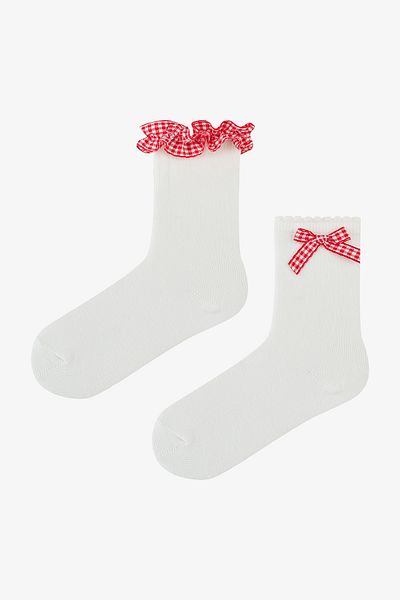 Penti Red Frilly 2-teilige Socken für Mädchen