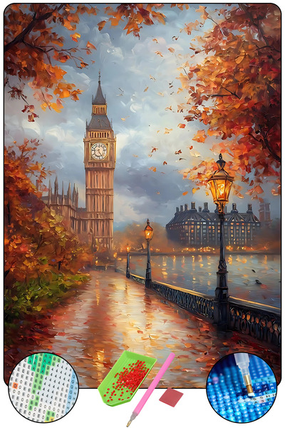 HONDEP 5D Sayılarla Elmas Boyama 50x40 cm Kendin Yap DIY Puzzle Hobi Seti Moz...