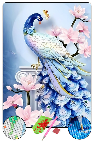 HONDEP 5d Elmas Boyama Mozaik Tablo Tuvale Gerili 40x50 Cm Tavus Kuşu-1 Puzzl...