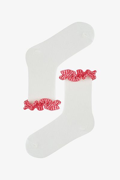 Penti Red Frilly 2-teilige Socken für Mädchen