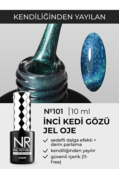 Nail Republic Kalıcı Oje Yeşil PEARL CAT-101 (10 ml) – Tırnakta 3D Efekti