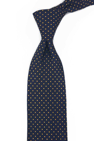 Kravatkolik Navy Blue Small Pattern Classic Tie with Handkerchief Kk13139