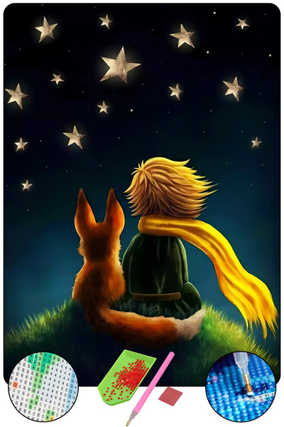 HONDEP 5d Sayılarla Elmas Boyama 40x50 Cm Küçük Prens Mozaik Tablo Tuvale Ger...