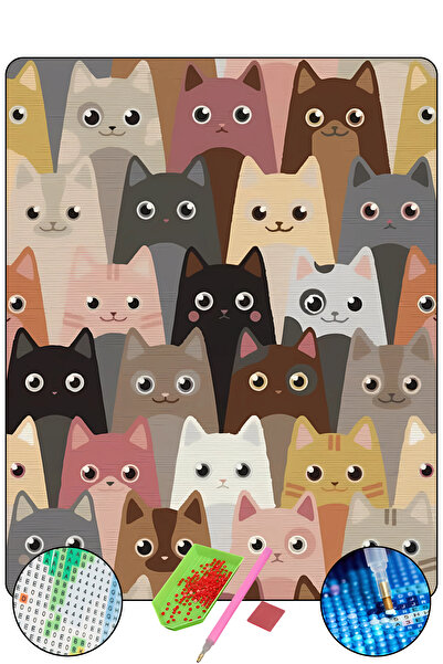 HONDEP 5D Sayılarla Elmas Boyama 50x40 cm Kendin Yap DIY Puzzle Hobi Seti Moz...