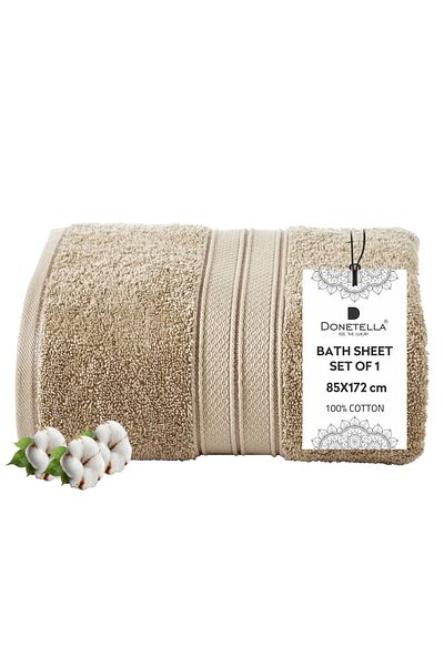 Donetella 1 - Pcs Premium Bath Sheet (85x172cm ) 600 GSM 100% Combed Cotton