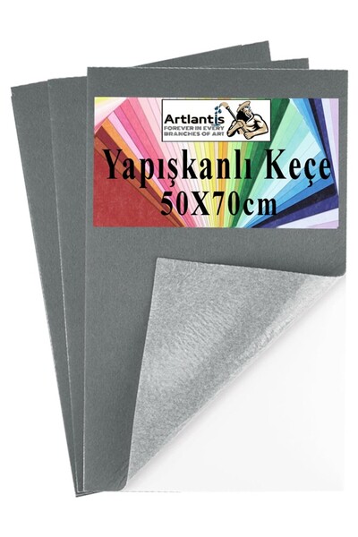 Artlantis Gray Adhesive Felt 50x70 cm 3 Pcs 2.0 mm Self Adhesive Colorful Hob...