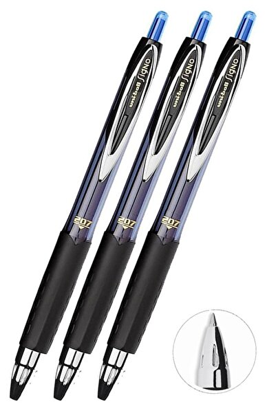 Artlantis Pix albastru 3 bucăți Uniball Signo 207 0,7 mm Pix cu vârf cu rolă ...