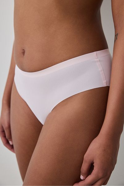 Penti Ribbed Bonding Laser Cut Hipster Pink Panties