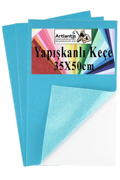 Artlantis Light Blue Adhesive Felt 35X50 cm 3 Pieces 2.0 mm Self-Adhesive Col...