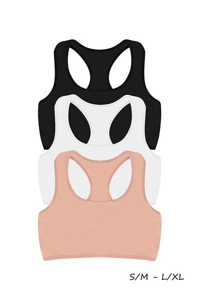 Dominant Γυναικείο βαμβακερό Lycra Black Ecru Grimelange Skin Rambo Bustier 4 Pack 46721