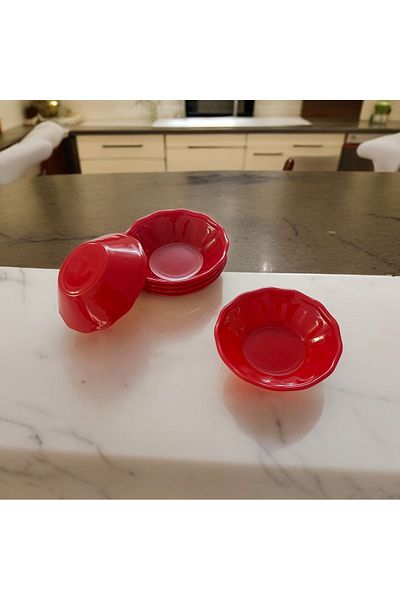 UpHome 100Pcs Red Plastic Tea Plate