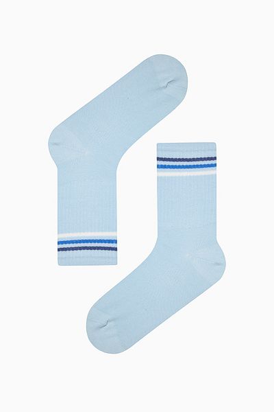 Penti Bunte, dreifach gestreifte, blaugrüne 3-teilige Socken