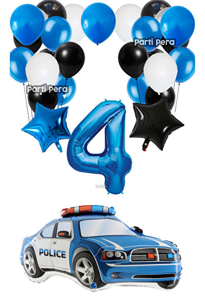parti pera Polis Arabası Folyo Balon Seti Doğum Günü Balon Seti