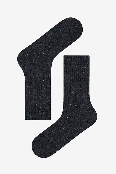 Penti Men's Ribbed Black Gray Socks