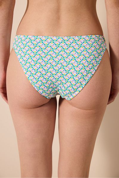 Penti Partea de jos de bikini multicoloră cu textura Bloom Chic
