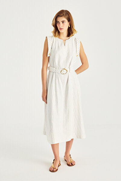 Naramaxx Dress Striped 1733 Model Shoes