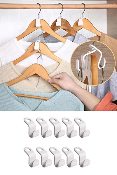 Pisicik 10Pcs Multipurpose Hanger Multiplexer Hook Clip Wardrobe Clothes Clot...