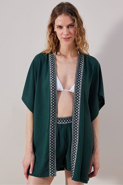 Penti Kimono verde frunze