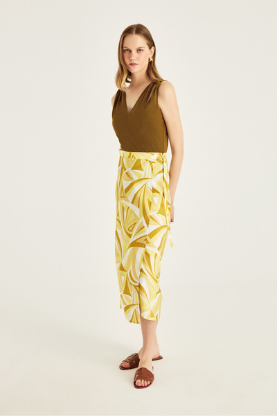 Naramaxx Desenli Kruvaze Etek