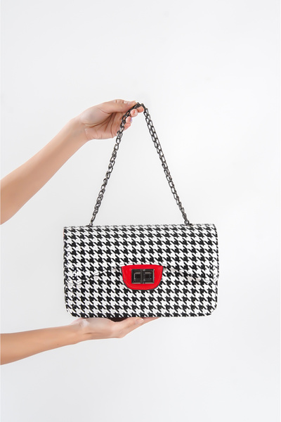 Capone Outfitters Geantă de umăr pentru femei Parma Houndstooth