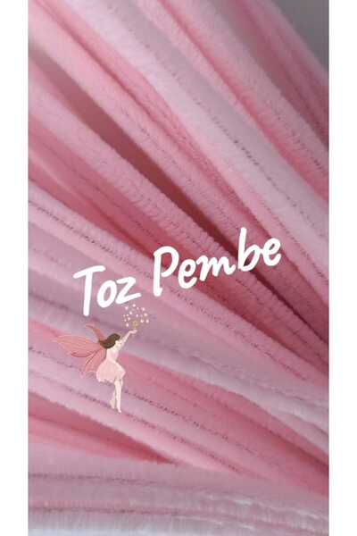 hobidaşım Şönil Toz pembe Renk 30 cm 20 li 1 Paket PembeRenkli Tüylü Tel Pelu...