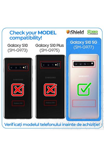 Gekko Mobile » Husă anti-șoc pentru Samsung Galaxy S10 5G - Silicon, Protecție anti-cădere la colțuri, Transparentă