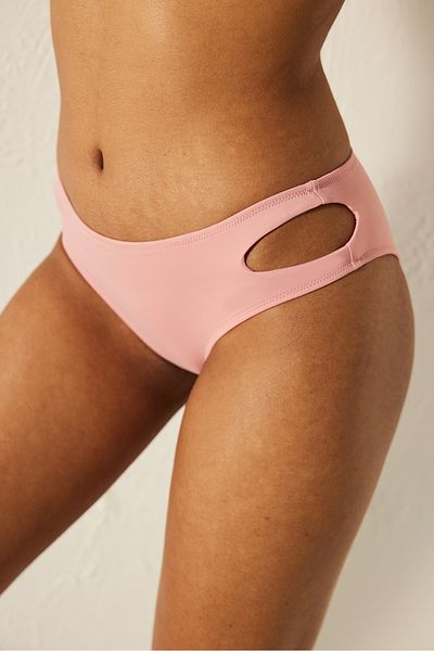 Penti Partea de jos de bikini roz cu croială de bază