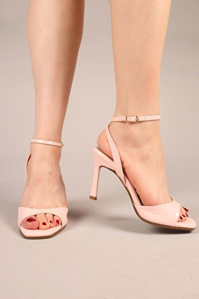 Kocamanlar Ayakkabı Feles Ankle Strap Single Strap Women's Heeled Shoes Pink