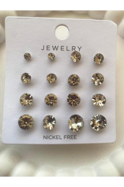 KANERUZ 16 قطعة من الأقراط المصنوعة من حجر واحد (مقاس 0.3-0.4-0.5-0.6-0.7-0.8)