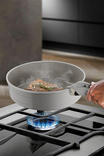 NEOFLAM Midas Gray 9-Piece Detachable Handle Nesting Induction Pot Pan Set