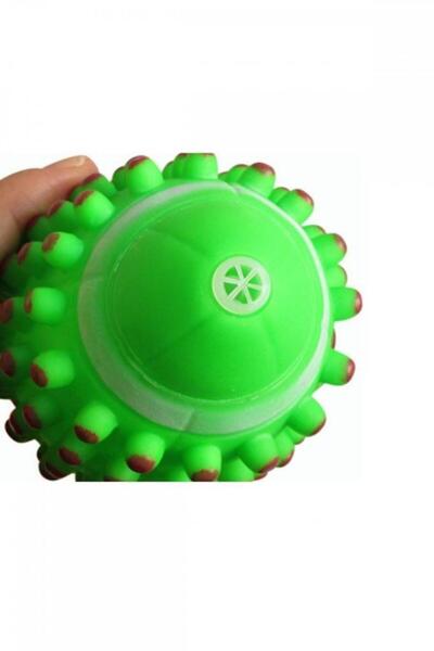 Pisicik Colorful Cat Dog Biting Ball with Sound Spiky Ball Design Helping Digging Teeth Dog Biting