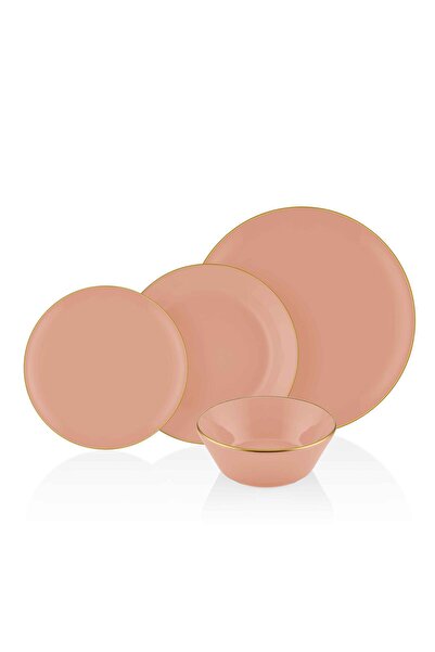 The Mia Basic 24 Parça Yemek Takımı Somon Pembe 6 Kişilik
