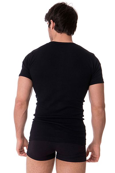 DOREA Men's Black Cotton Ribbed V-Neck Piping Undershirt 2 Pieces