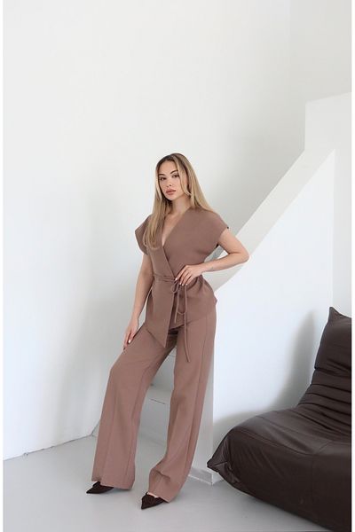 Laluvia Σετ παντελόνι καφέ Juana Vest - 8597