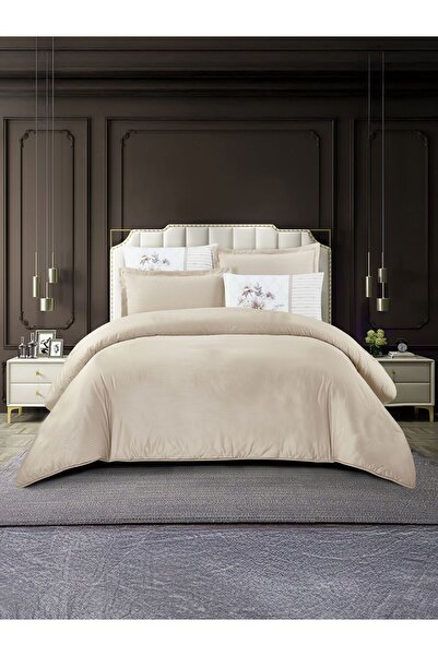 Donetella طقم غطاء لحاف مخطط من 6 قطع، مقاس كينج، 220 × 240 سم، مصنوع من الأل...