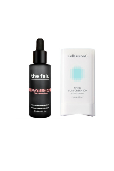 the fair. . Yaşlanma Karşıtı Kolajen Serum Ve Stick Güneş Kremi Set