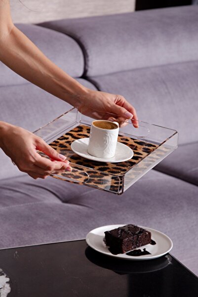 Le murano Wild Leopard Plexiglass Tray m - 31X23 cm