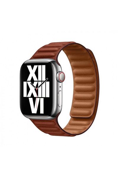 OEM Curea magnetică din piele compatibilă cu Apple Watch 38/40/41 mm, reglabilă, maro