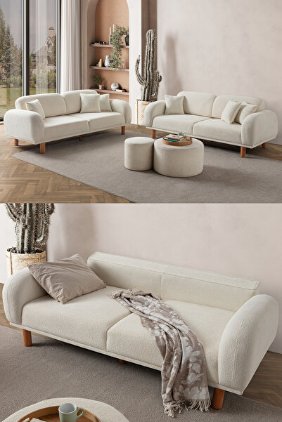 EDSY HOME Regnum Koltuk Takımı 3+3 Krem Renk