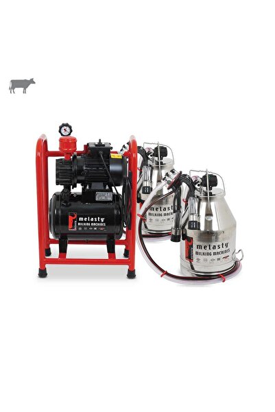 Melasty Çift Güğüm Üniteli Sabit Sistem İnek Süt Sağma (Paslanmaz Güğüm-Kauçu...