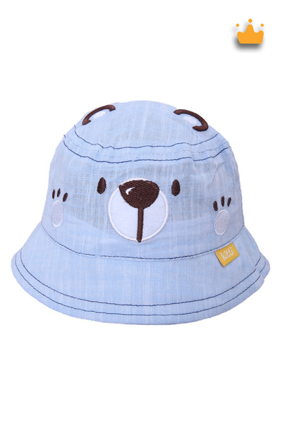 Kitti 0-18 Months 46cm Baby Boy Summer Bear Patterned Fedora Hat Blue Y2303002