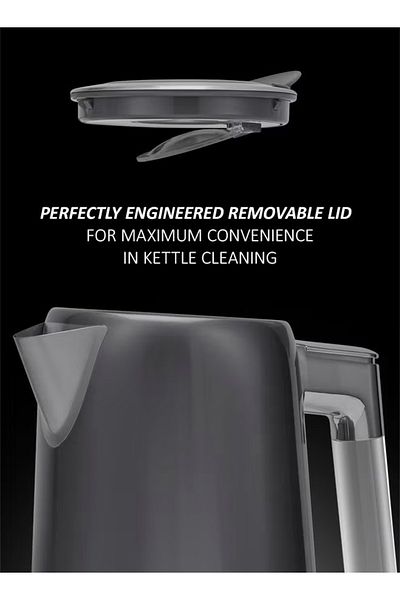 Polaris Electric Kettle with 360° Swivel Base, 1.7 Liter Capacity, 2200W, Power Cord Storage, 2 Year Warran